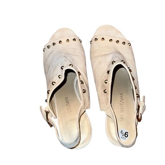Stuart Weitzman Cream Studded Women's Shoes Size 9 1/2 - Picture 2 of 5